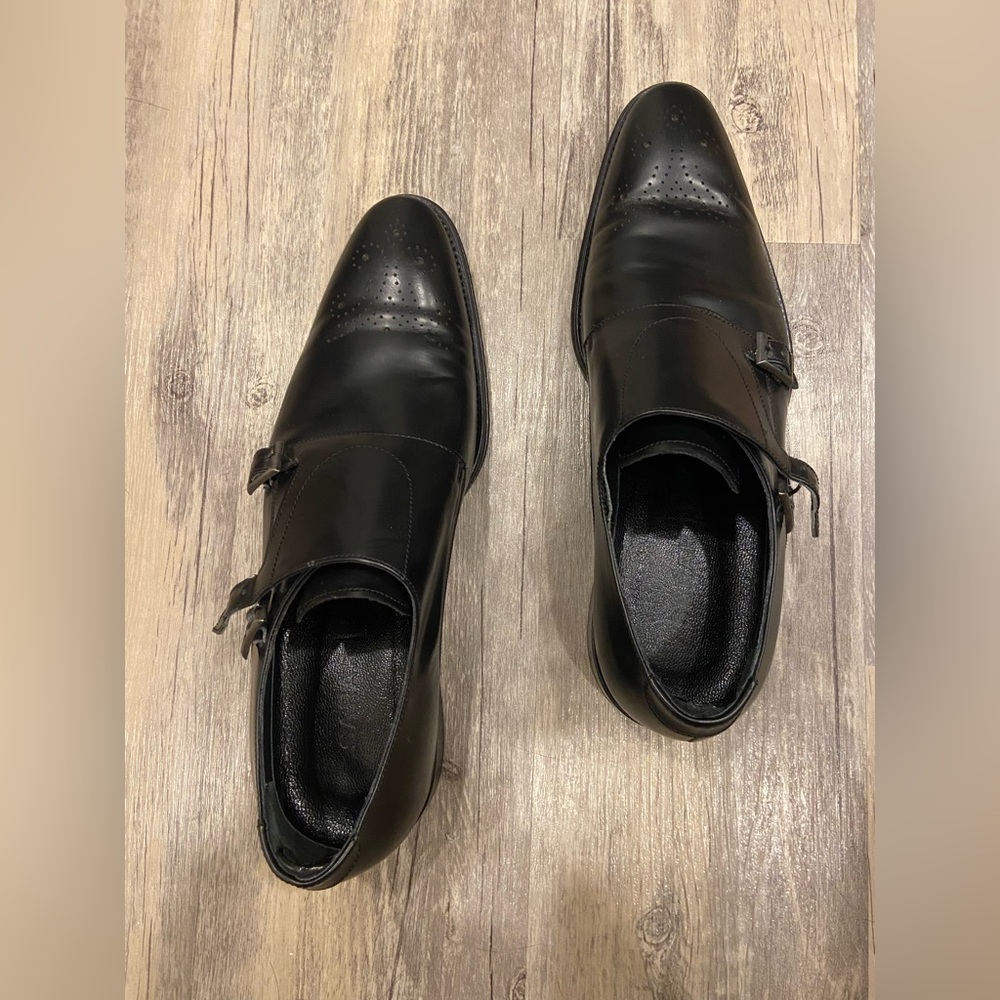 Men’s Black Leather Monkstrap dress shoes